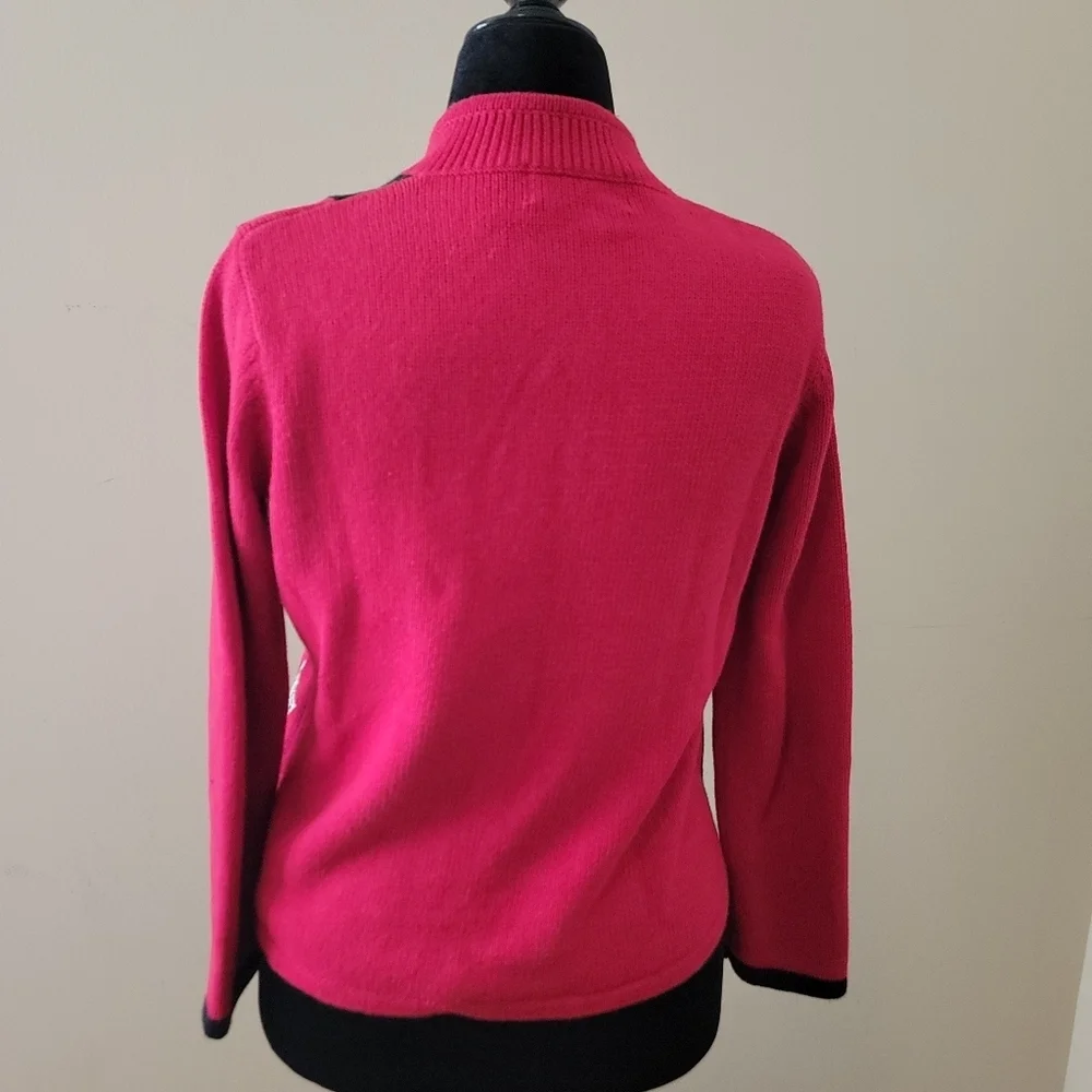 Tiara International Vintage Ugly Zip Up Cardigan  Sweater Size S/M - Picture 5 of 11